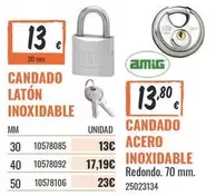 Redondo - Candado Laton Inoxidable
