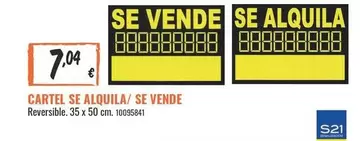 Cartel Se Alquila/Se Vende