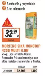 Pikolin - Mortero Sika Monotop 4200 Multi Flow