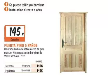 Block - Puerta Pino 5 Panos