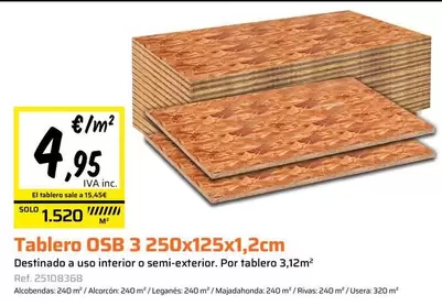 Tablero Osb 3 250x125x12cm