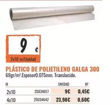 Plástico De Polietileno Galga 300