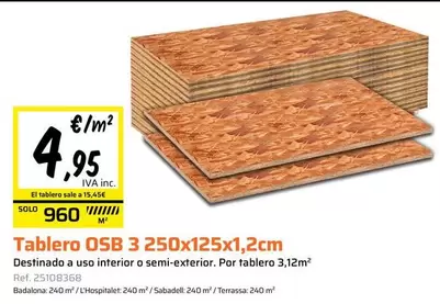 Solo - Tablero Osb 3 250x125x12cm
