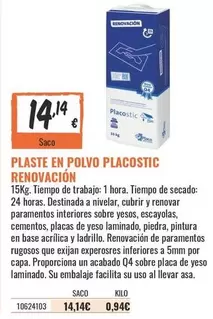 Fa - Plaste En Polvo Placostic Renovacion