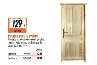 Block - Puerta Pino 5 Panos