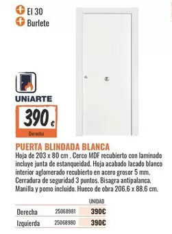 Blanco - Puerta Blindada Blanca