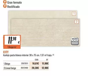 City - Azulejo Pasta Blanca Interior