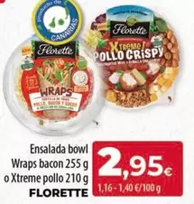 Florette - Ensalada Bowl Wraps Bacon O Xtreme Pollo