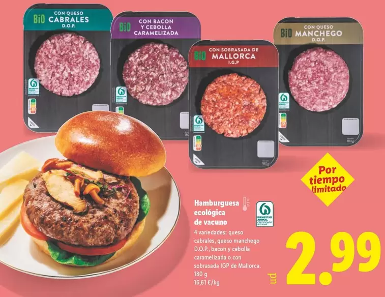 Hamburguesa Ecologica De Vacuno