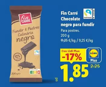 Fin Carré - Chocolate Negro Para Fundir