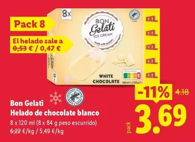 Bon Gelati - Helado De Chocolate Blanco