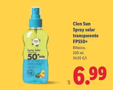 Cien - Sun Spray Solar Transparente FPS50+ Sun