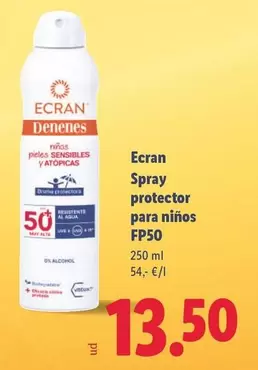 Ecran - Spray Protector Para Ninos Fp50
