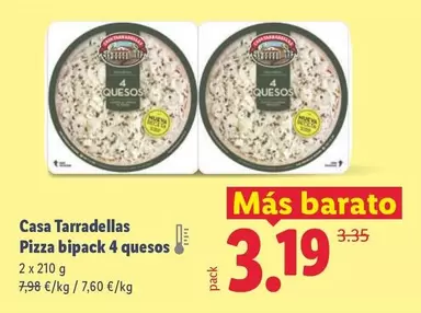 Casa Tarradellas - Pizza Bipack 4 Quesos