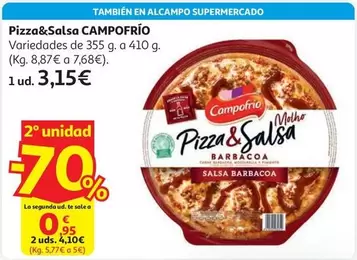 Campofrío - PIZZA CARNE C/SALSA BARBACOA CAMPOFRIO 410G.
