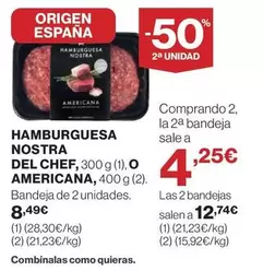 El Corte Inglés - Hamburguesa Nostra Del Chef, Americana