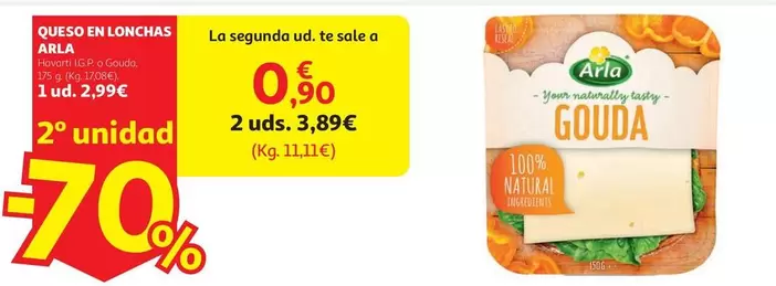 Arla - Q. HAVARTI IGP LONCHAS ARLA 175G