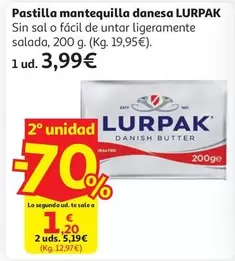 Lurpak - MANTEQUILLA DANESA LURPAK PASTILLA 200G