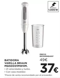 Braun - Batidora Varilla MQ50001MWHM