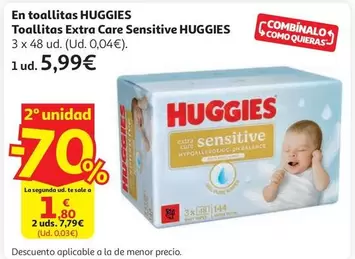 Huggies - Toallitas Extra Care Sensitive 3x48 Uds