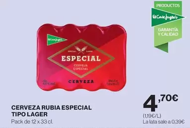 Rubia - Cerveza  Especial