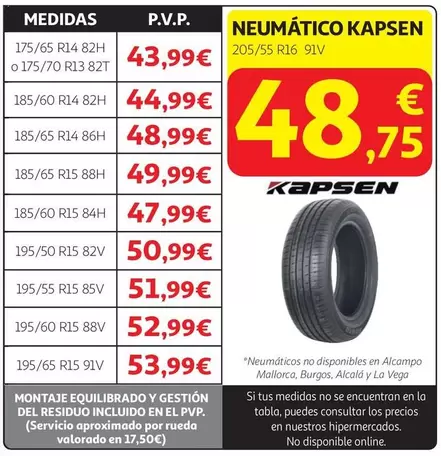 Kapsen - NEUMATICO KAPSEN 205/50ZR17 93Y XL S2000