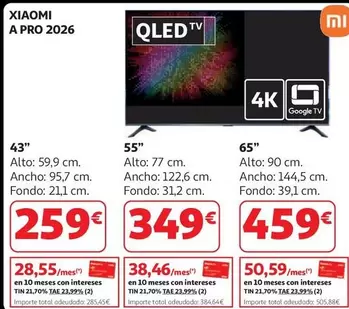 Xiaomi - TV 55 QLED XIAOMI 55A PRO 2026 4K GOOGLE TV BT