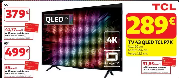 TCL - TV 43 QLED TCL 43P7K 4K GOOGLE TV BT