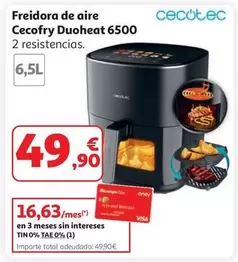 Cecotec - Freidora De Aire Cecofry Duoheat 6500 