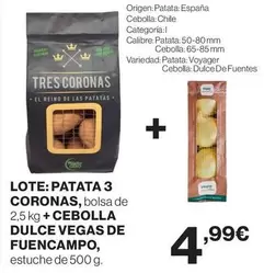 Tres - Lote Patata 3 Coronas + Cebolla Dulce Vegas De Fuencampo