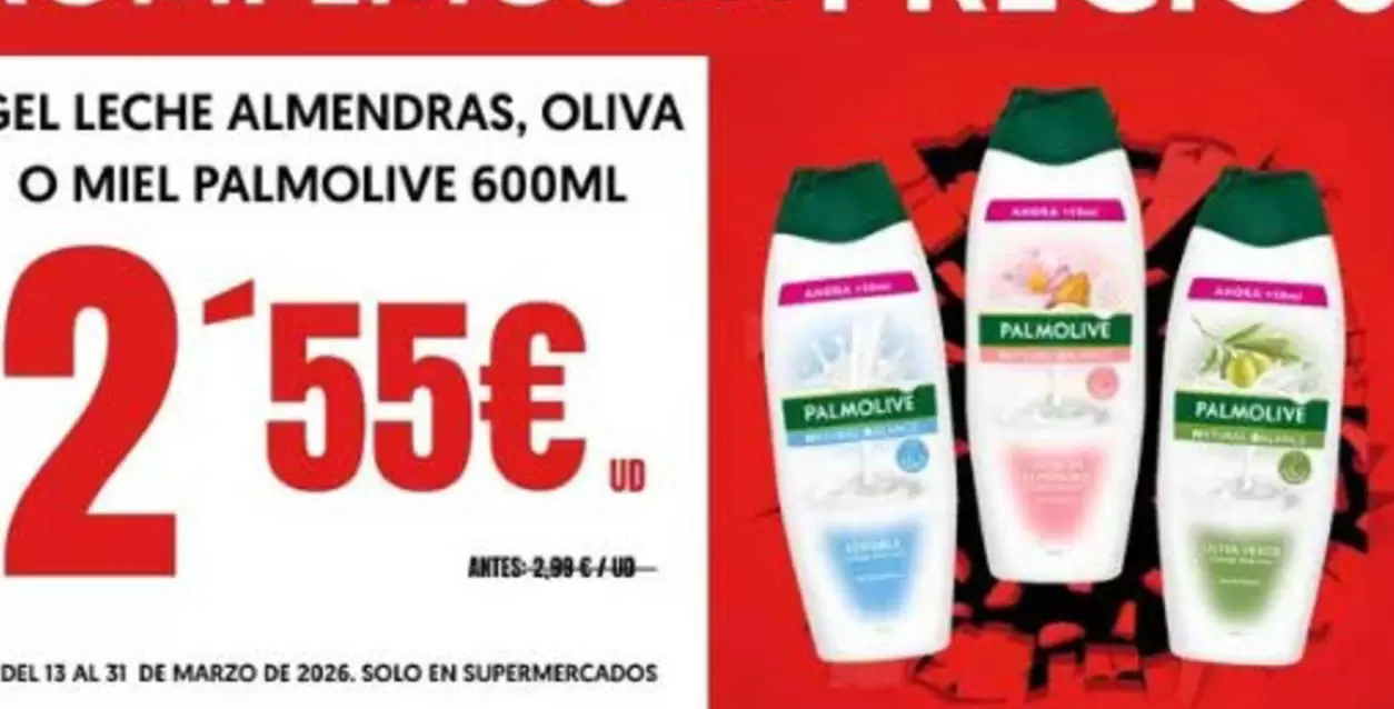 Palmolive - Gel Leche Almendras, Oliva O Miel