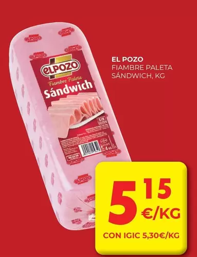 elpozo - Fiambre Paleta Sandwich