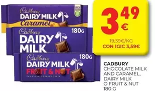 Cadbury - Chocolate Milk And Caramel, Dairy Milk O Fruit & Nut