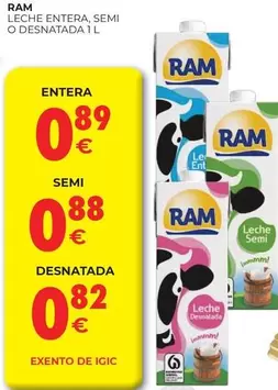 Ram - Leche Entera, Semi O Desnatada