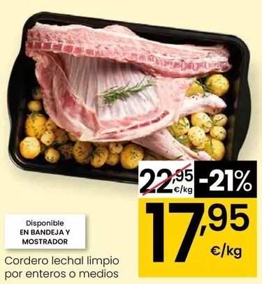 Cordero Lechal Limpio Por Enteros O Medios