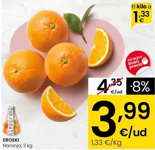 Eroski - Naranja, 3 Kg