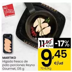 Martiko - Hígado Fresco De Pato Porciones Reyno Gourmet, 135 G
