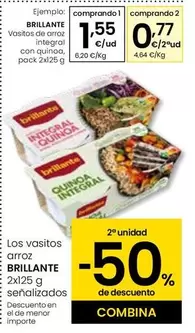 Brillante - Vasitos De Arroz Integral Con Quinoa, Pack 2 X 125 G