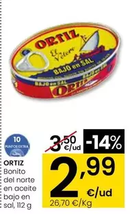 Ortiz - Bonito Del Norte En Aceite Bajo En Sal, 112 G