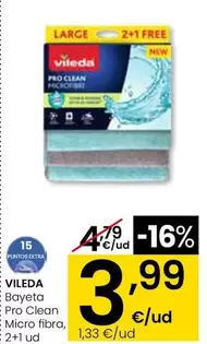 Vileda - Bayeta Pro Clean Micro Fibra