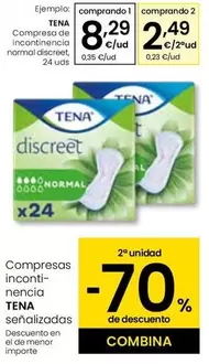 Tena - Compresas De Incontinencia Normal Discreet