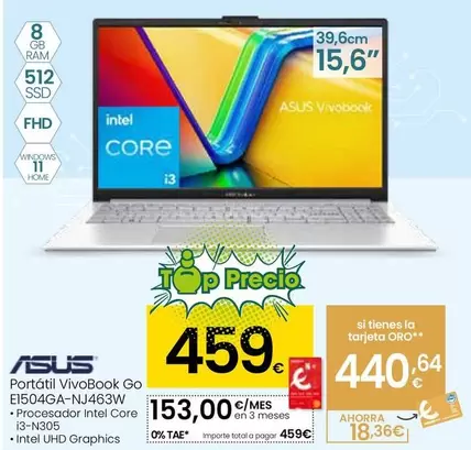 Asus - Portátil VivoBook Go E1504GA-NJ463W