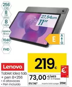 Lenovo - Tablet Idea Tab + Pen