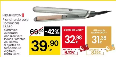 Remington - Plancha De Pelo Botanicals S5860