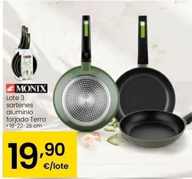 Monix - Lote 3 Sartenes Aluminio Forjado Terra