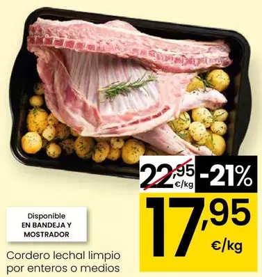 Cordero Lechal Limpio Por Enteros O Medios