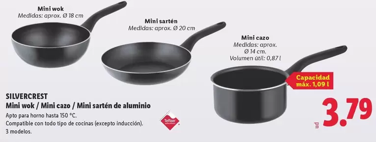 SilverCrest - Mini Wok/Mini Cazo/Mini Sartén De Aluminio