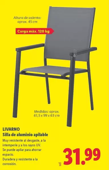 Livarno - Silla De Aluminio Apilable