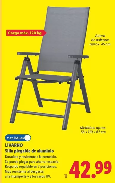 Livarno - Silla Plegable De Aluminio