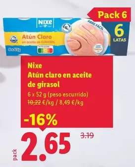 Nixe - Atún Claro En Aceite De Girasol